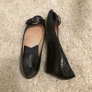 Brown Michael Korda Wedges with buckle